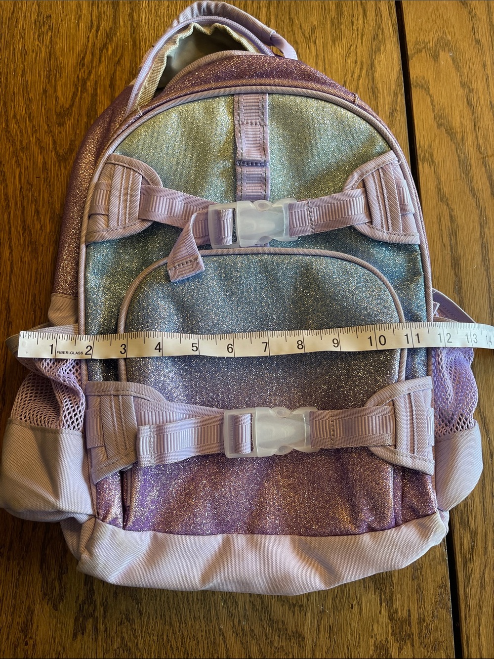 Pottery Barn Glitter Ombre Purple Blue Kids Backpack - Picture 5 of 5